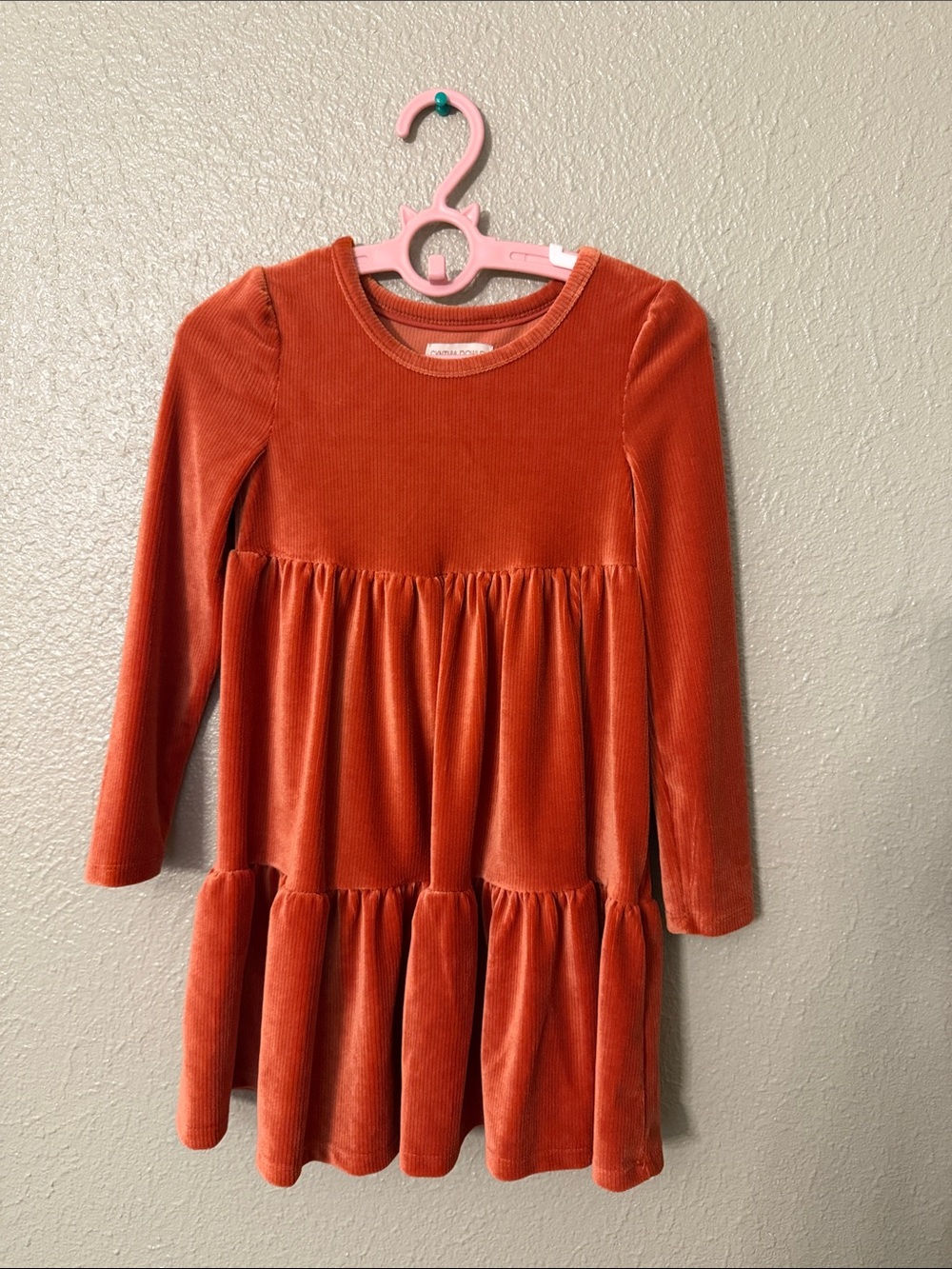 Cynthia Rowley Girls' Rust Velvet Tiered Dress - Worn Once!
